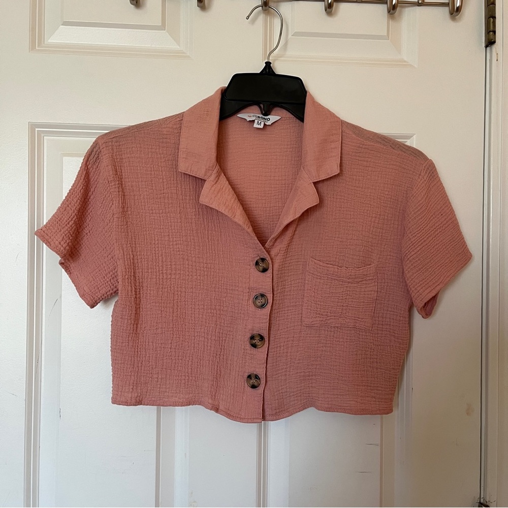Pink Button Up Top - Picture 8 of 8